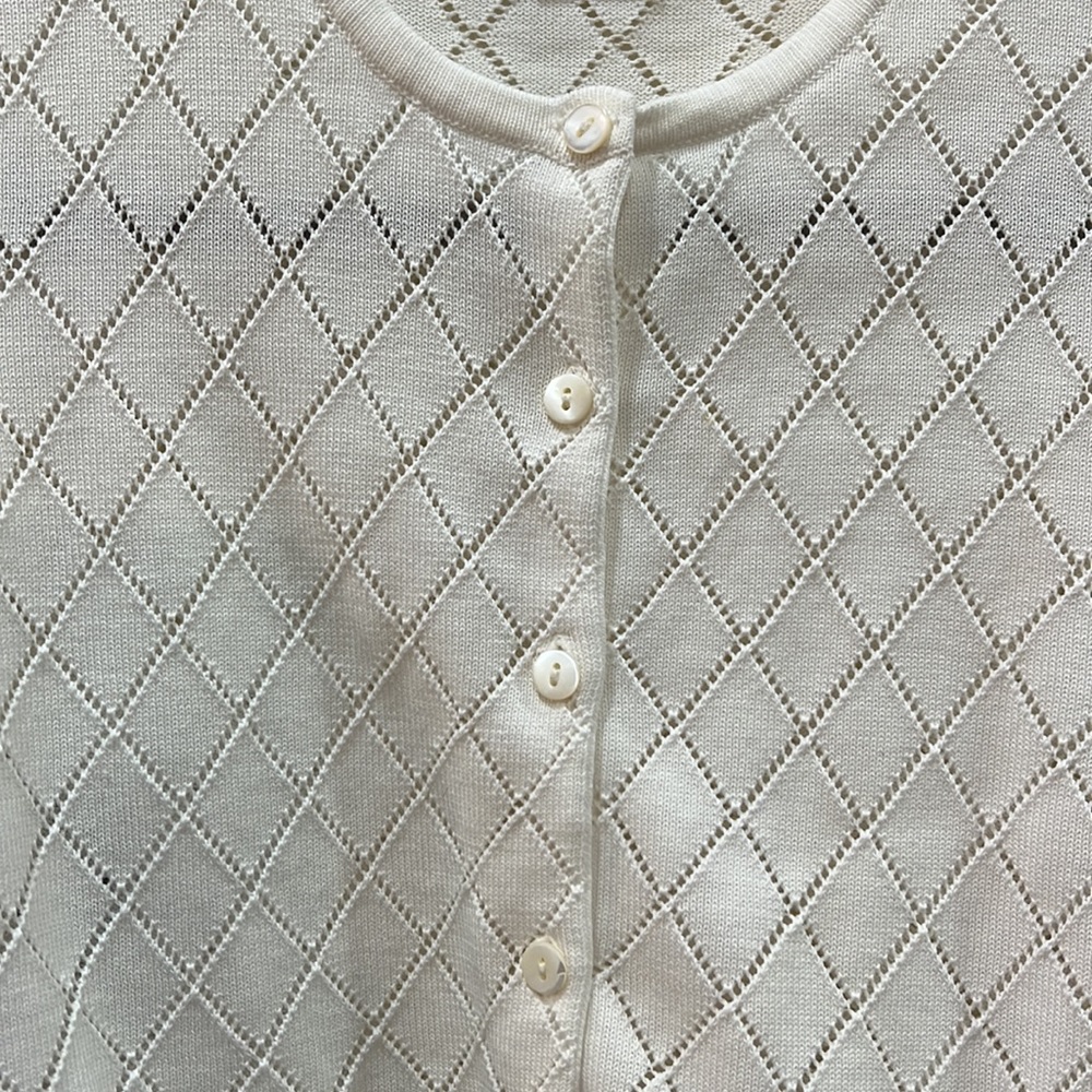 NWOT. Ralph Lauren White Cropped Sweater w/ 3/4-Length Sleeves Runs Very SMALL - Picture 4 of 6